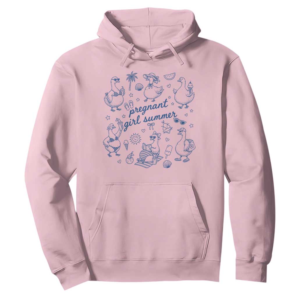 Pregnant Girl Summer Hoodie Summer Goose Beach Pregnancy Announcement Baby Shower