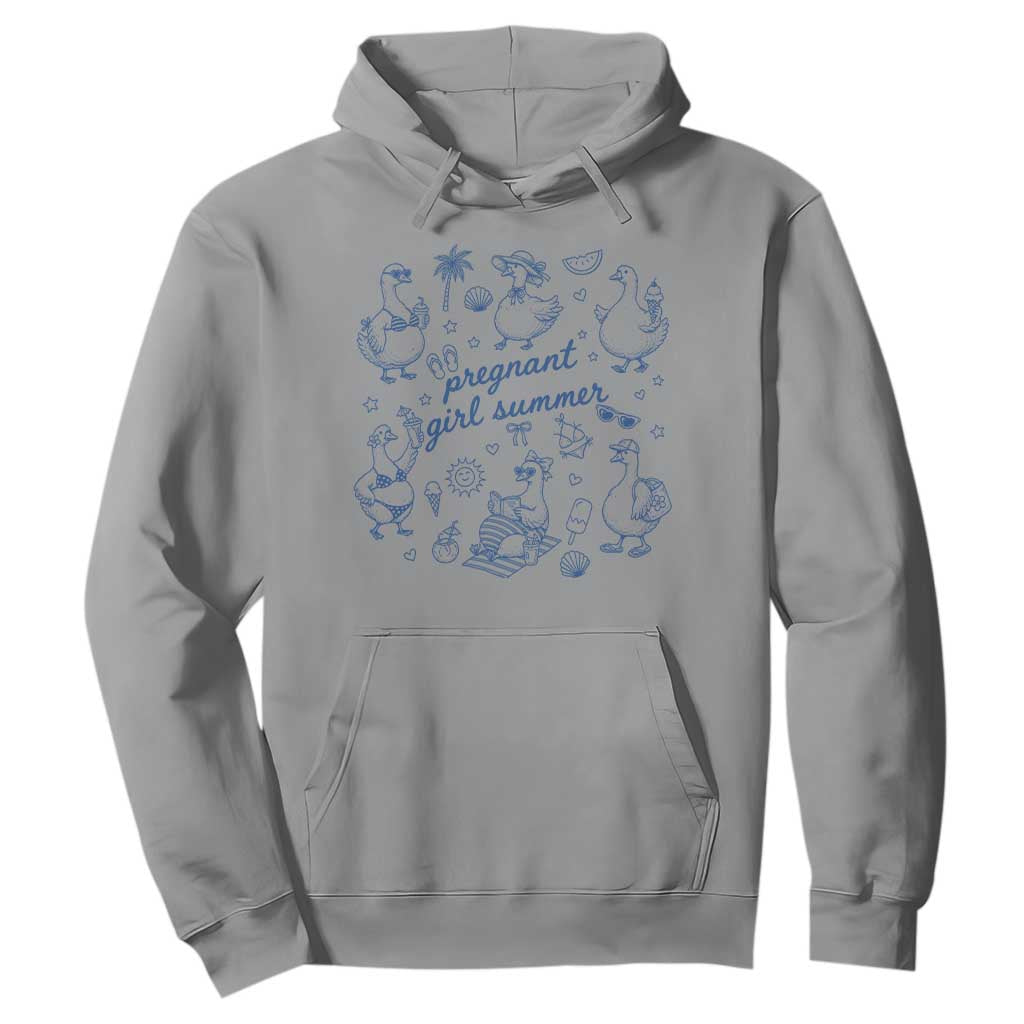 Pregnant Girl Summer Hoodie Summer Goose Beach Pregnancy Announcement Baby Shower