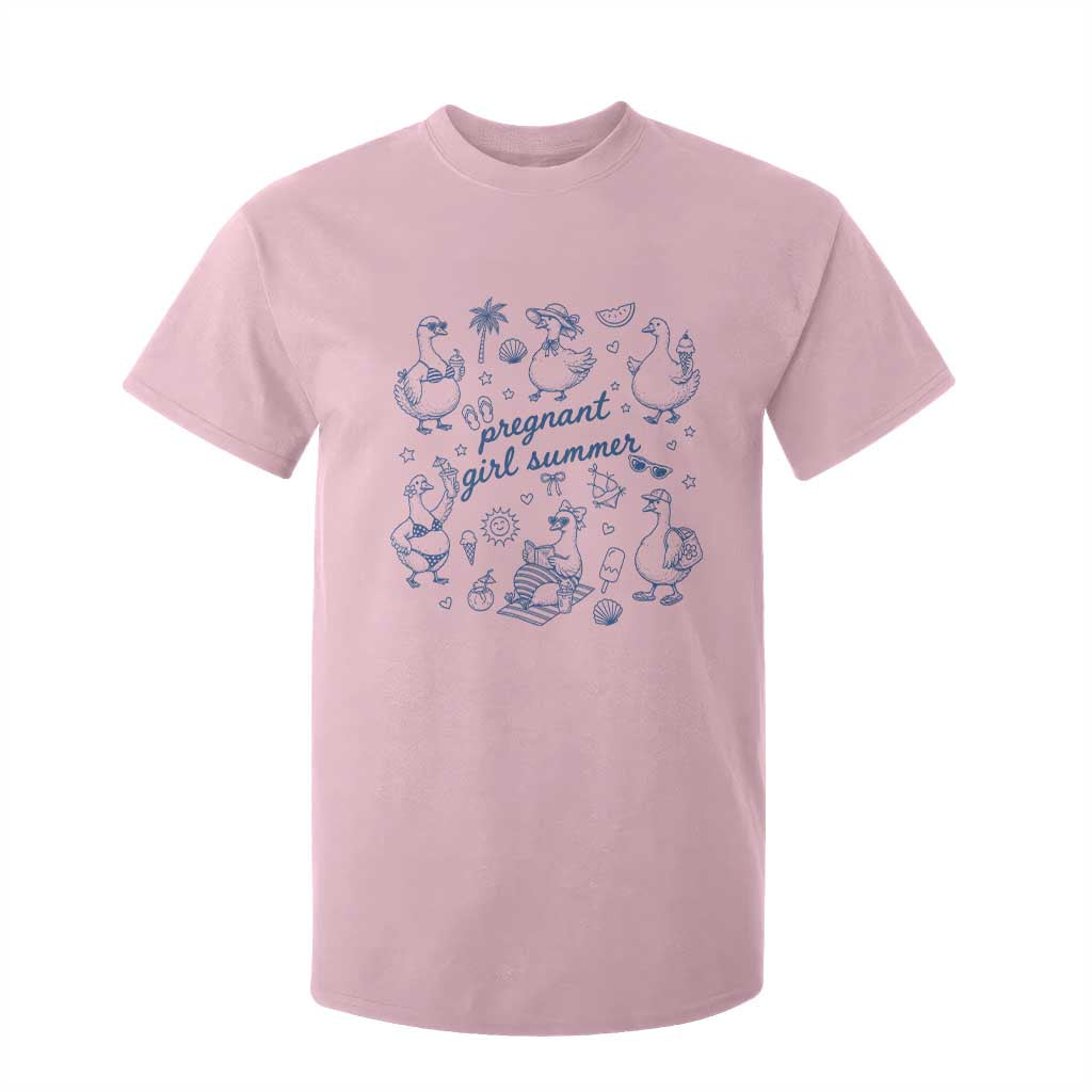 Pregnant Girl Summer T Shirt For Kid Summer Goose Beach Pregnancy Announcement Baby Shower