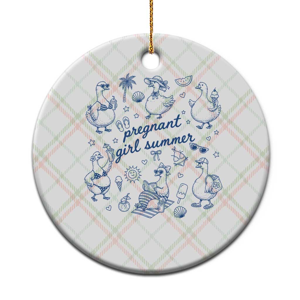 Pregnant Girl Summer Ceramic Ornament Summer Goose Beach Pregnancy Announcement Baby Shower