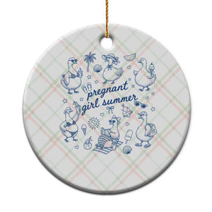Pregnant Girl Summer Ceramic Ornament Summer Goose Beach Pregnancy Announcement Baby Shower