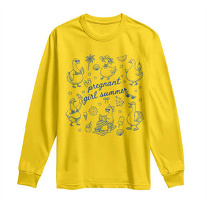 Pregnant Girl Summer Long Sleeve Shirt Summer Goose Beach Pregnancy Announcement Baby Shower