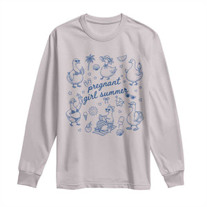 Pregnant Girl Summer Long Sleeve Shirt Summer Goose Beach Pregnancy Announcement Baby Shower