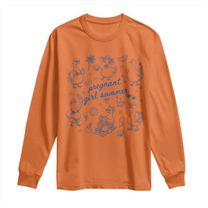Pregnant Girl Summer Long Sleeve Shirt Summer Goose Beach Pregnancy Announcement Baby Shower