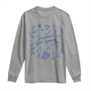 Pregnant Girl Summer Long Sleeve Shirt Summer Goose Beach Pregnancy Announcement Baby Shower
