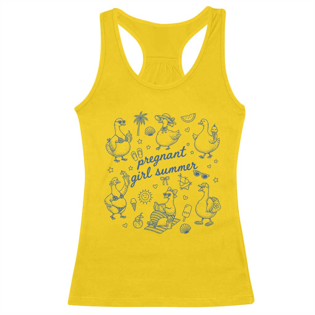 Pregnant Girl Summer Racerback Tank Top Summer Goose Beach Pregnancy Announcement Baby Shower