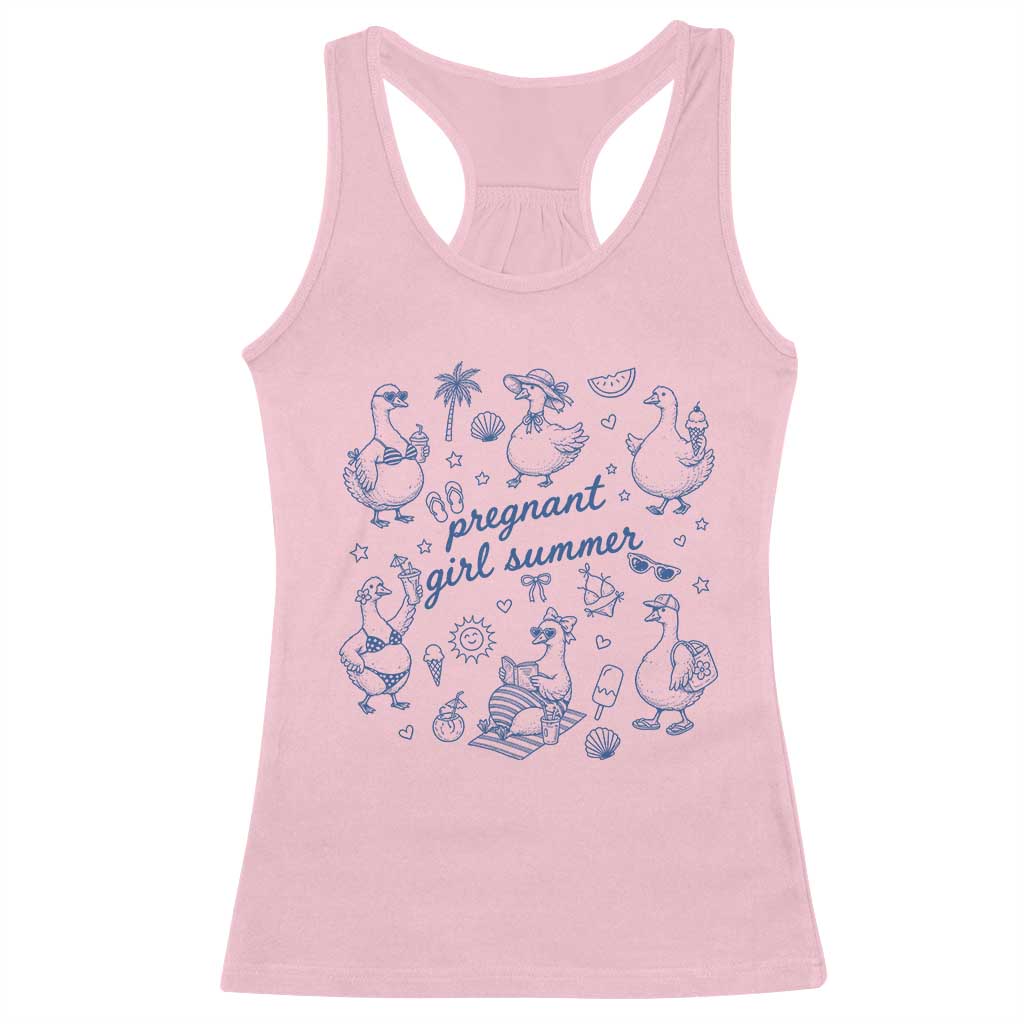 Pregnant Girl Summer Racerback Tank Top Summer Goose Beach Pregnancy Announcement Baby Shower