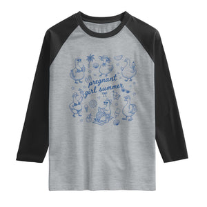 Pregnant Girl Summer Raglan Shirt Summer Goose Beach Pregnancy Announcement Baby Shower