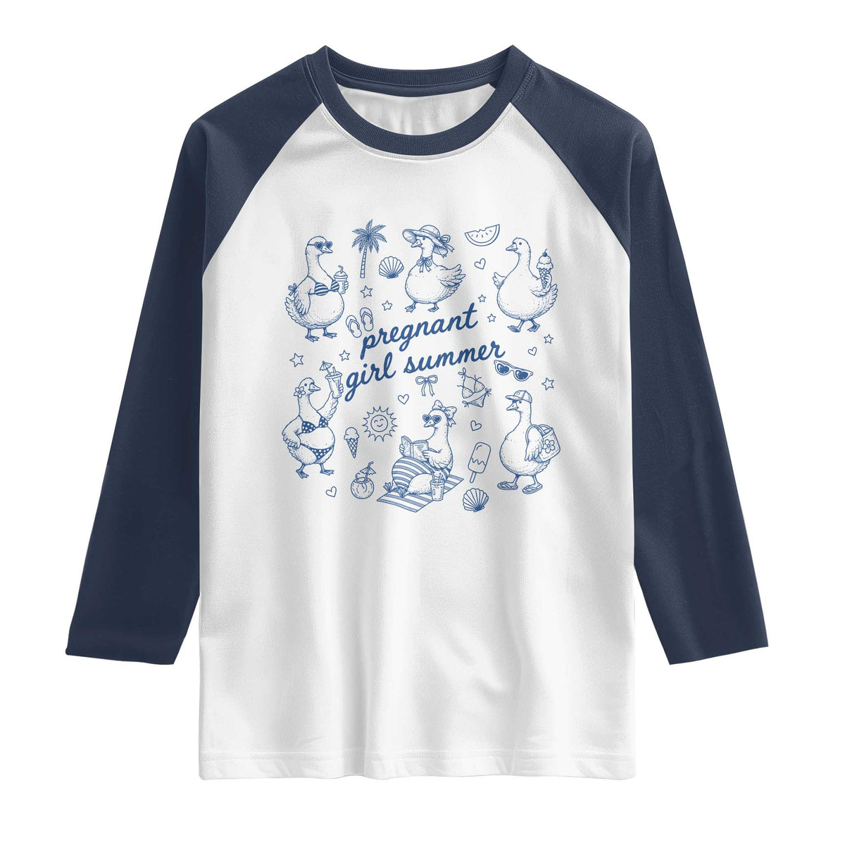 Pregnant Girl Summer Raglan Shirt Summer Goose Beach Pregnancy Announcement Baby Shower