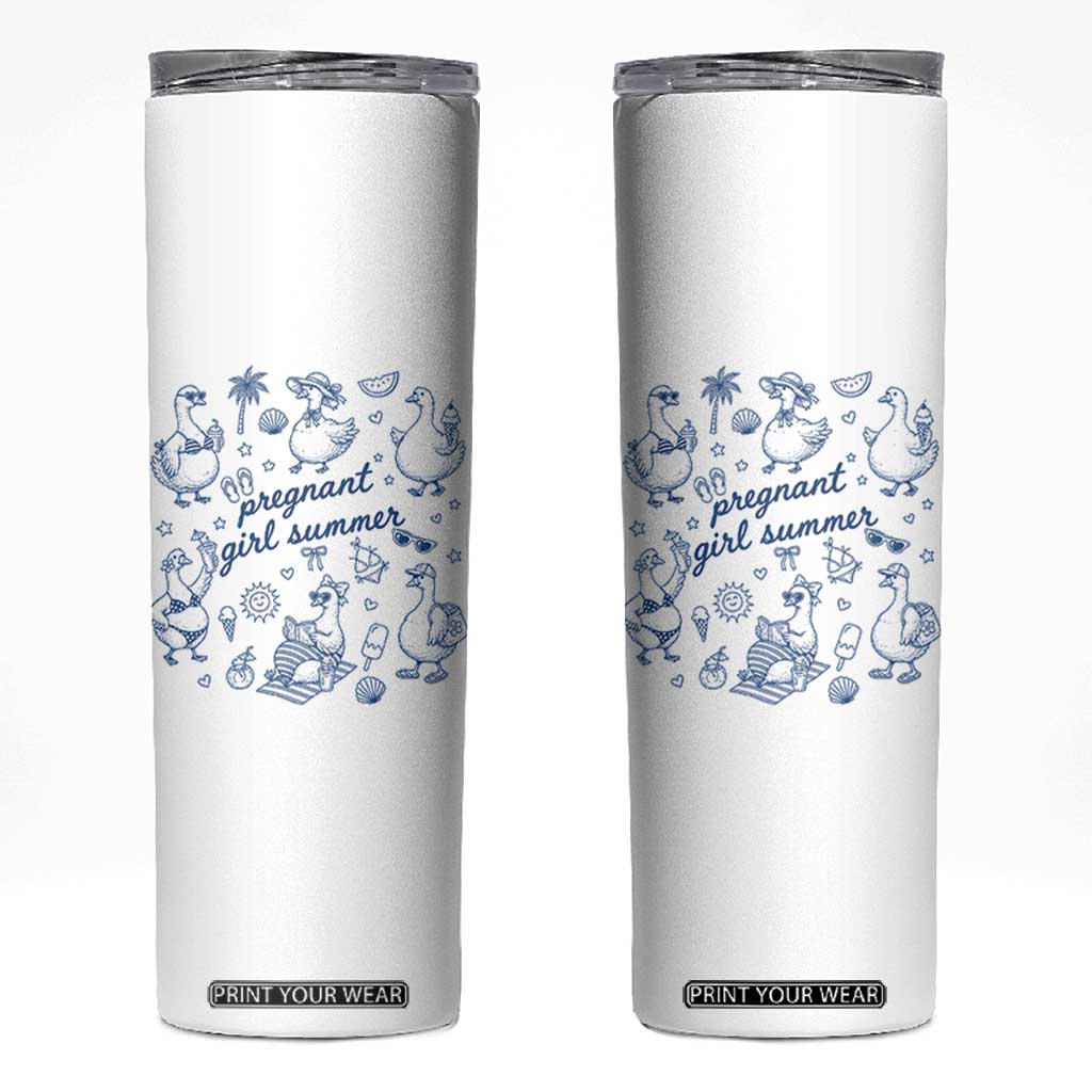 Pregnant Girl Summer Skinny Tumbler Summer Goose Beach Pregnancy Announcement Baby Shower