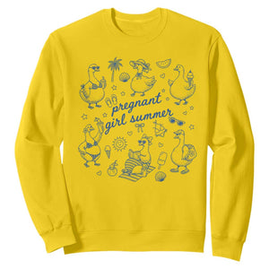 Pregnant Girl Summer Sweatshirt Summer Goose Beach Pregnancy Announcement Baby Shower