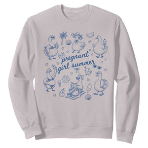 Pregnant Girl Summer Sweatshirt Summer Goose Beach Pregnancy Announcement Baby Shower