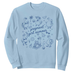 Pregnant Girl Summer Sweatshirt Summer Goose Beach Pregnancy Announcement Baby Shower