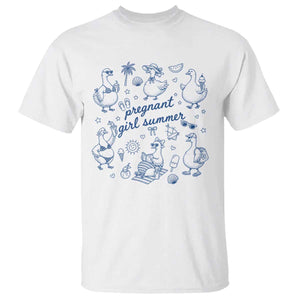 Pregnant Girl Summer T Shirt Summer Goose Beach Pregnancy Announcement Baby Shower