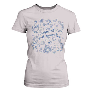 Pregnant Girl Summer T Shirt For Women Summer Goose Beach Pregnancy Announcement Baby Shower
