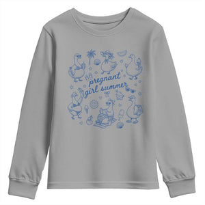 Pregnant Girl Summer Youth Sweatshirt Summer Goose Beach Pregnancy Announcement Baby Shower