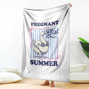 Pregnant Girl Summer Throw Blanket Striped Coquette Summer Goose Beach Pregnancy Announcement