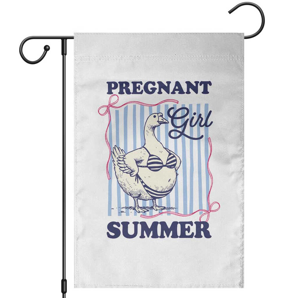 Pregnant Girl Summer Garden Flag Striped Coquette Summer Goose Beach Pregnancy Announcement TS10 White Print Your Wear