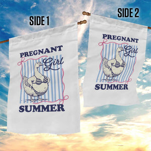 Pregnant Girl Summer Garden Flag Striped Coquette Summer Goose Beach Pregnancy Announcement