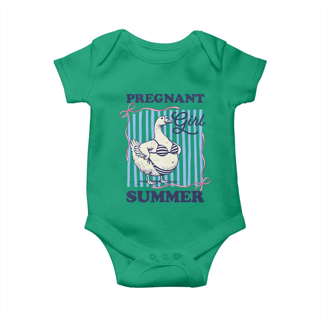 Pregnant Girl Summer Baby Onesie Striped Coquette Summer Goose Beach Pregnancy Announcement