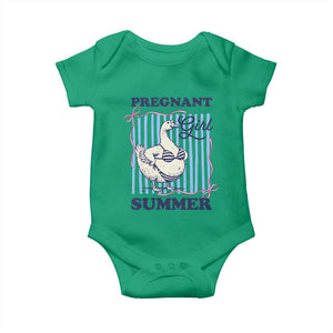 Pregnant Girl Summer Baby Onesie Striped Coquette Summer Goose Beach Pregnancy Announcement