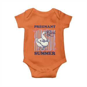 Pregnant Girl Summer Baby Onesie Striped Coquette Summer Goose Beach Pregnancy Announcement
