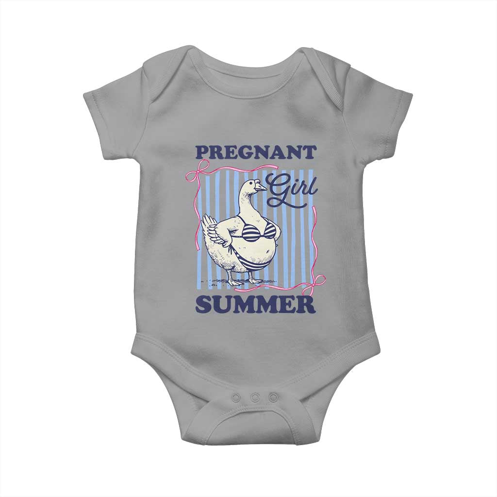 Pregnant Girl Summer Baby Onesie Striped Coquette Summer Goose Beach Pregnancy Announcement