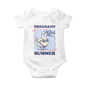 Pregnant Girl Summer Baby Onesie Striped Coquette Summer Goose Beach Pregnancy Announcement