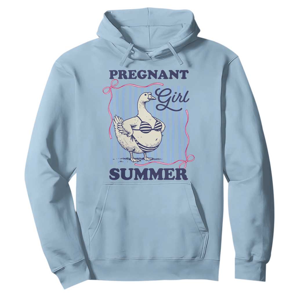 Pregnant Girl Summer Hoodie Striped Coquette Summer Goose Beach Pregnancy Announcement