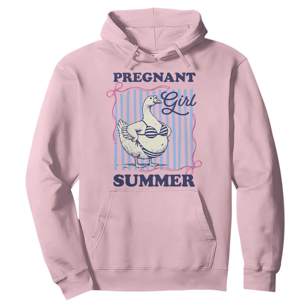 Pregnant Girl Summer Hoodie Striped Coquette Summer Goose Beach Pregnancy Announcement