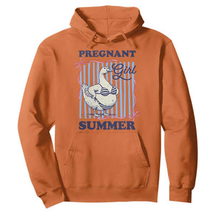 Pregnant Girl Summer Hoodie Striped Coquette Summer Goose Beach Pregnancy Announcement