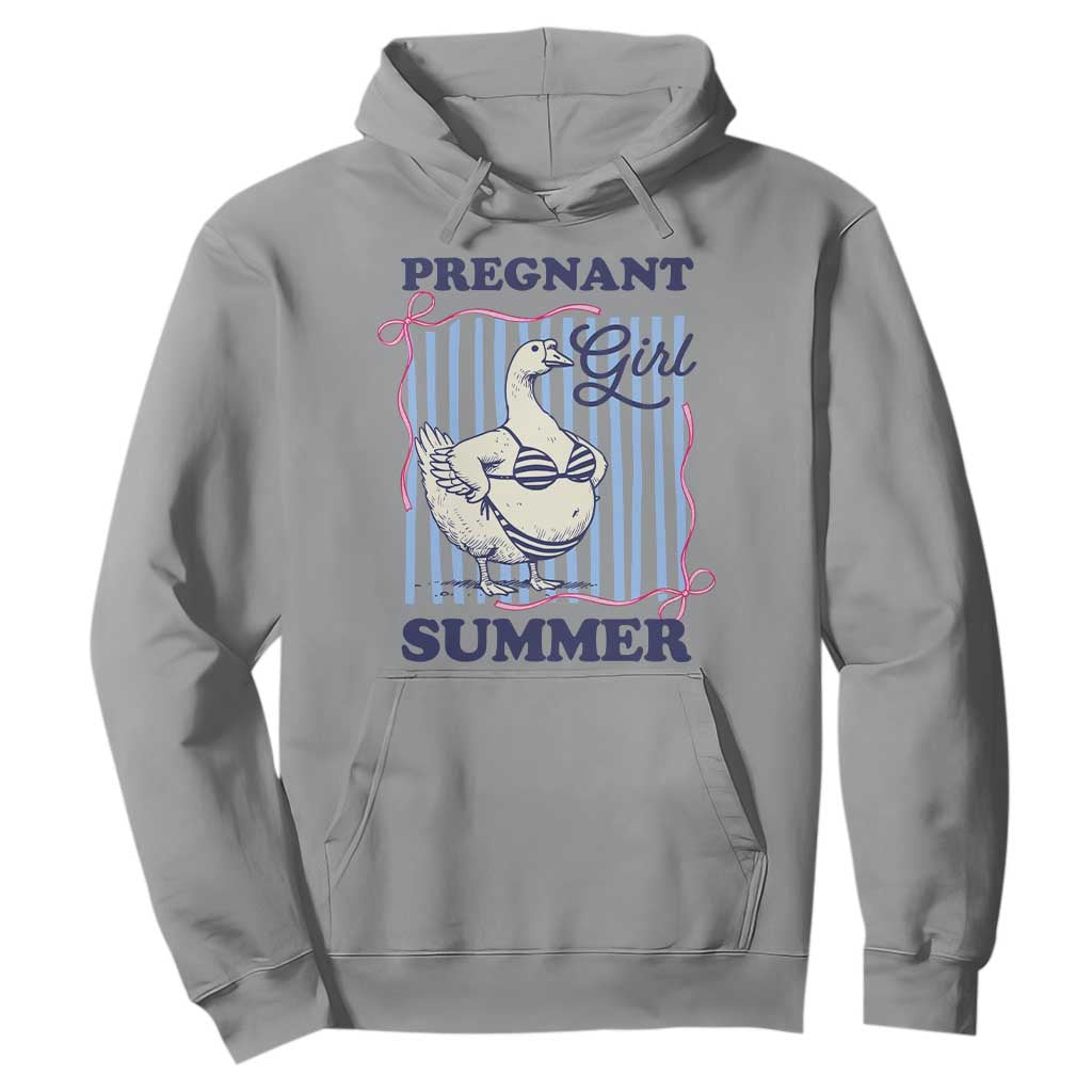 Pregnant Girl Summer Hoodie Striped Coquette Summer Goose Beach Pregnancy Announcement