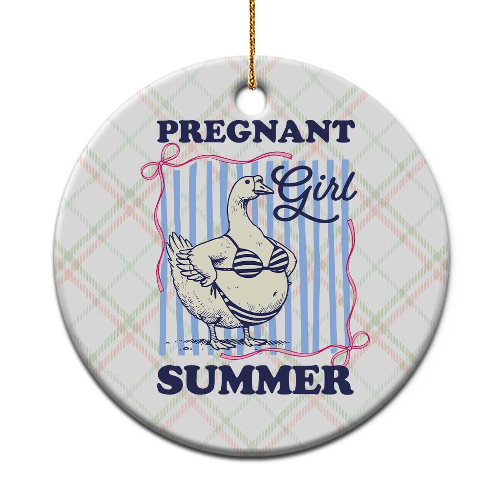 Pregnant Girl Summer Ceramic Ornament Striped Coquette Summer Goose Beach Pregnancy Announcement TS10 1pc Christmas Plaid Print Your Wear