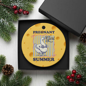 Pregnant Girl Summer Ceramic Ornament Striped Coquette Summer Goose Beach Pregnancy Announcement TS10 1pc Yellow Cheese Print Your Wear