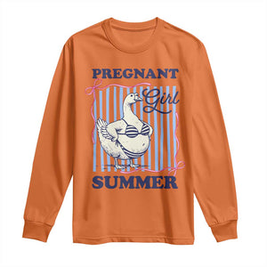 Pregnant Girl Summer Long Sleeve Shirt Striped Coquette Summer Goose Beach Pregnancy Announcement
