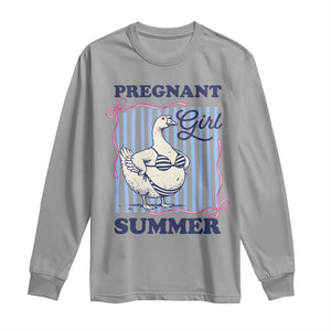 Pregnant Girl Summer Long Sleeve Shirt Striped Coquette Summer Goose Beach Pregnancy Announcement