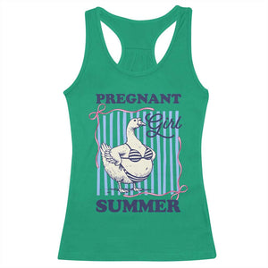 Pregnant Girl Summer Racerback Tank Top Striped Coquette Summer Goose Beach Pregnancy Announcement