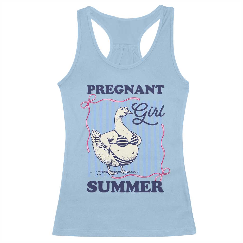 Pregnant Girl Summer Racerback Tank Top Striped Coquette Summer Goose Beach Pregnancy Announcement