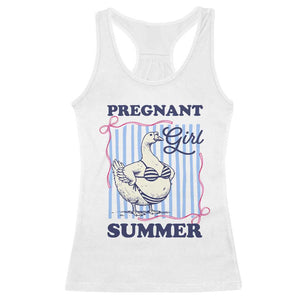 Pregnant Girl Summer Racerback Tank Top Striped Coquette Summer Goose Beach Pregnancy Announcement