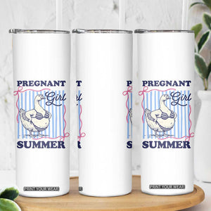 Pregnant Girl Summer Skinny Tumbler Striped Coquette Summer Goose Beach Pregnancy Announcement