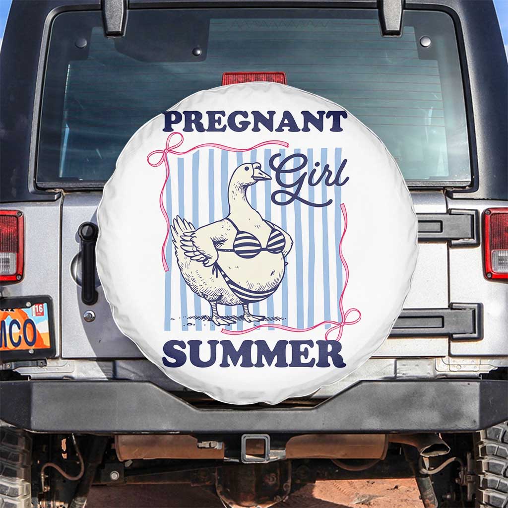Pregnant Girl Summer Spare Tire Cover Striped Coquette Summer Goose Beach Pregnancy Announcement TS10 No hole White Print Your Wear