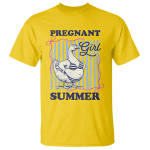 Pregnant Girl Summer T Shirt Striped Coquette Summer Goose Beach Pregnancy Announcement