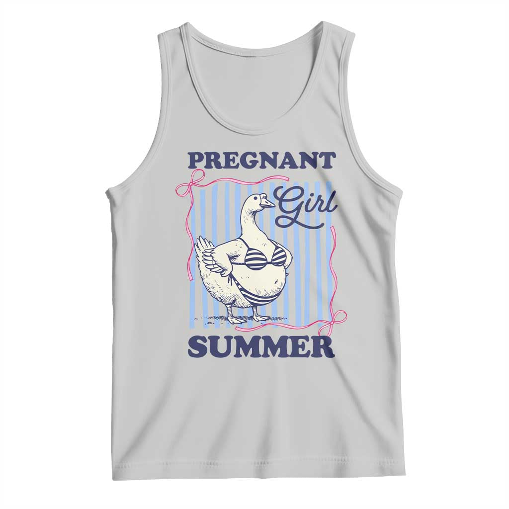 Pregnant Girl Summer Tank Top Striped Coquette Summer Goose Beach Pregnancy Announcement TS10 Ash Print Your Wear