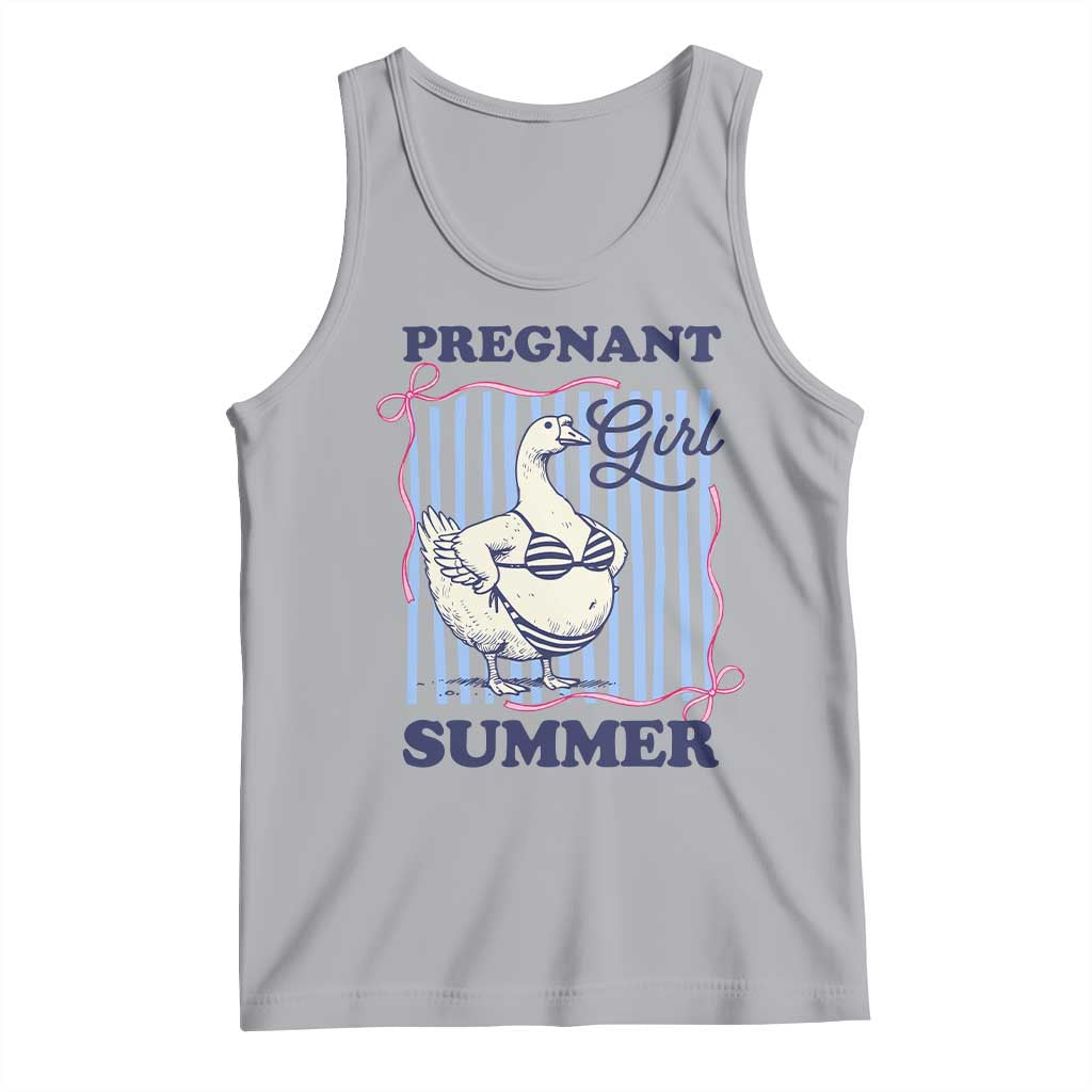 Pregnant Girl Summer Tank Top Striped Coquette Summer Goose Beach Pregnancy Announcement TS10 Athletic Heather Print Your Wear