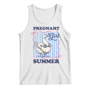 Pregnant Girl Summer Tank Top Striped Coquette Summer Goose Beach Pregnancy Announcement TS10 White Print Your Wear
