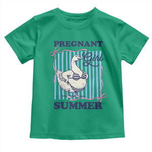 Pregnant Girl Summer Toddler T Shirt Striped Coquette Summer Goose Beach Pregnancy Announcement