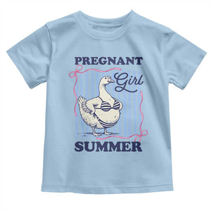 Pregnant Girl Summer Toddler T Shirt Striped Coquette Summer Goose Beach Pregnancy Announcement