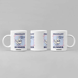 Pregnant Girl Summer Coffee Mug Striped Coquette Summer Goose Beach Pregnancy Announcement TS10 Print Your Wear
