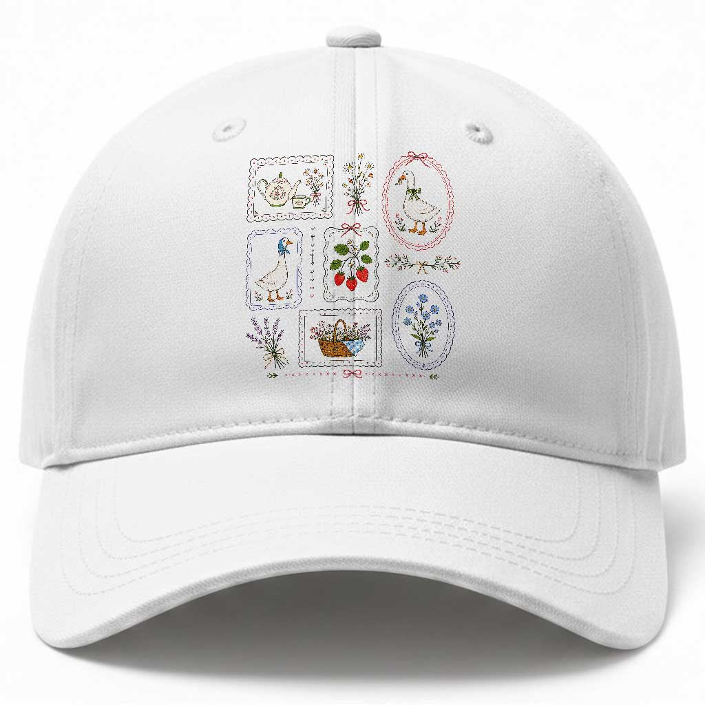Cottagecore Goose Baseball Cap Strawberry Gardening Summer Spring TS10 Print Your Wear