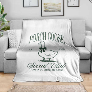 Porch Goose Throw Blanket Cute Garden Club Vibes Moms Grandmas TS10 Print Your Wear